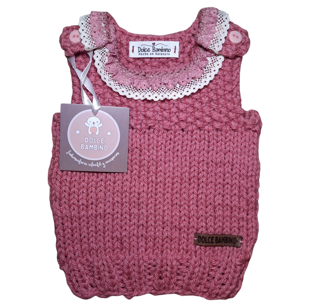 Peto de lana con encaje talle 1 