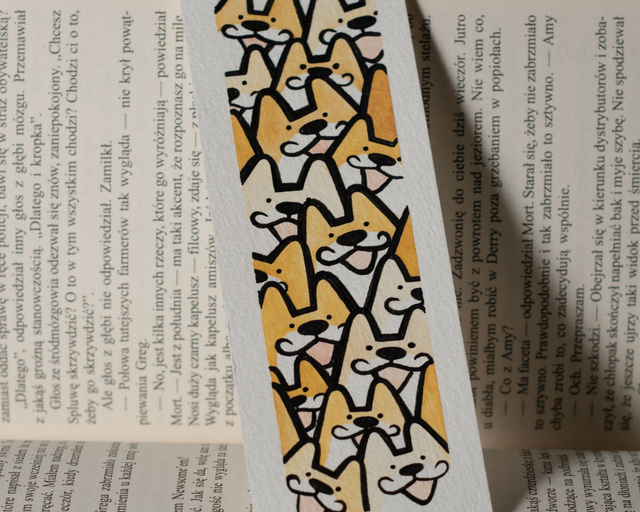 DOGE zakładka do książki SHIBA INU, ręcznie malowana akwarela