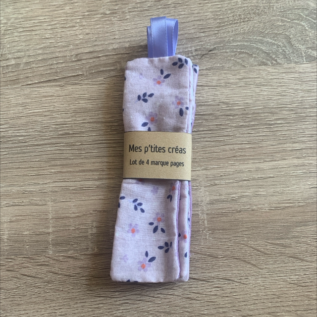 Lot de 4 marque pages en tissu