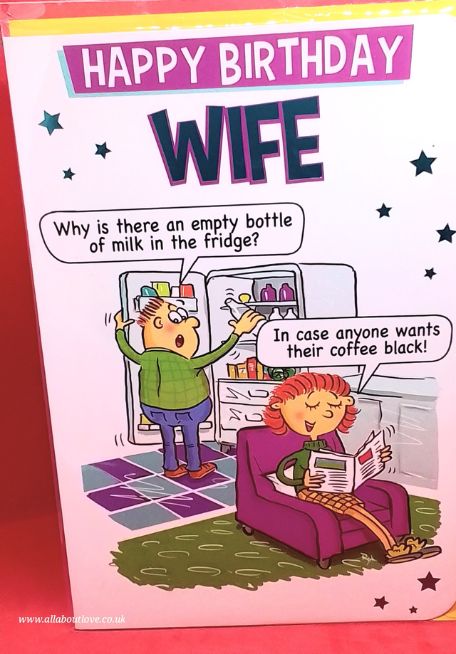 Wife Birthday Card Humorous Whitey 