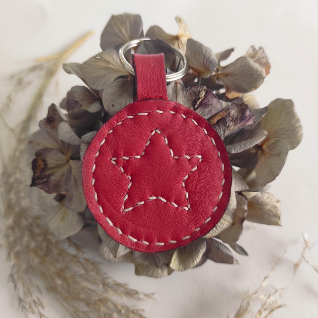 Porte clés Étoile en cuir 