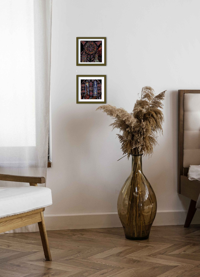 Vitraux format 18 cm - 2 modèles au choix