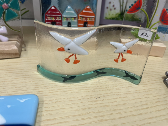 fused glass with stand 15cm