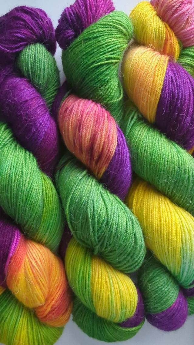 Merino Alpaca 4ply Mardi Gras 100g/400m
