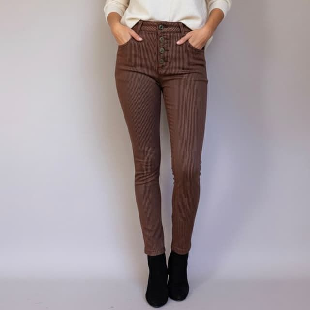 Jean Place du Jour Bordeaux à Rayures - Coupe Slim &amp; Confort