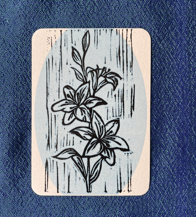 Lily Notecard Blue