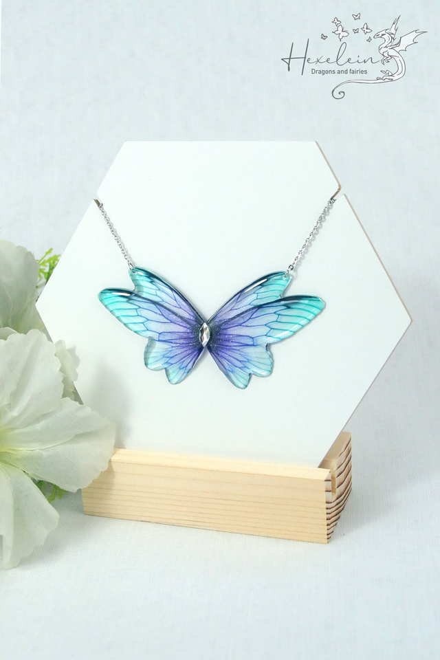 Enchanted Lake Small Fairy Wings Necklace