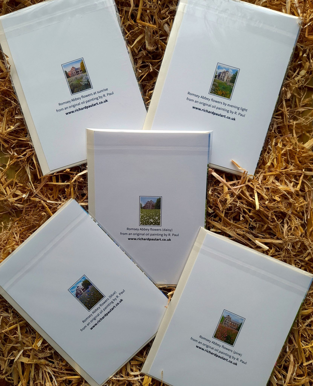 Romsey Abbey wildflowers 5 greeting card set
