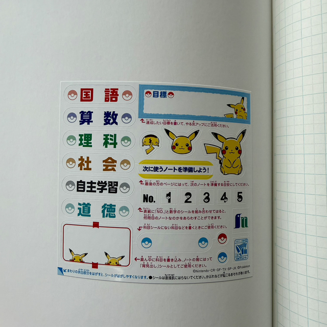 Pokémon Grid Study Notebook (Blue, B5) – Single