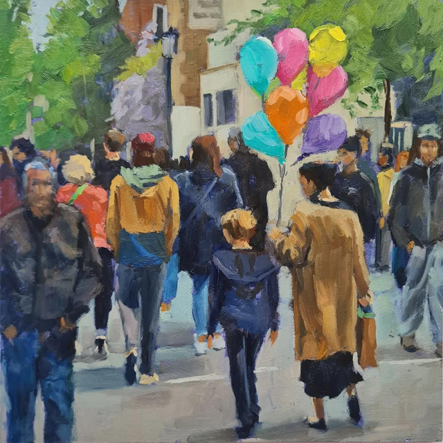 Print mini 'Balloons on Portobello Road' 