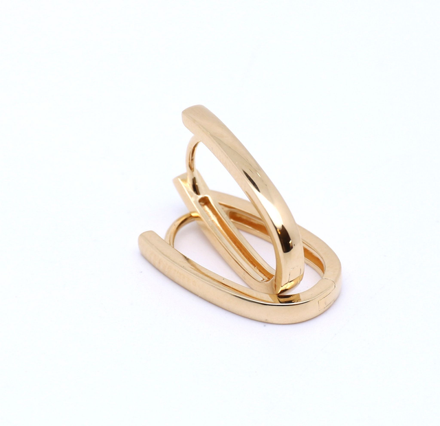 Elegante ovale Creolen aus 925 Silber – Gelb vergoldet und poliert „Clementine“