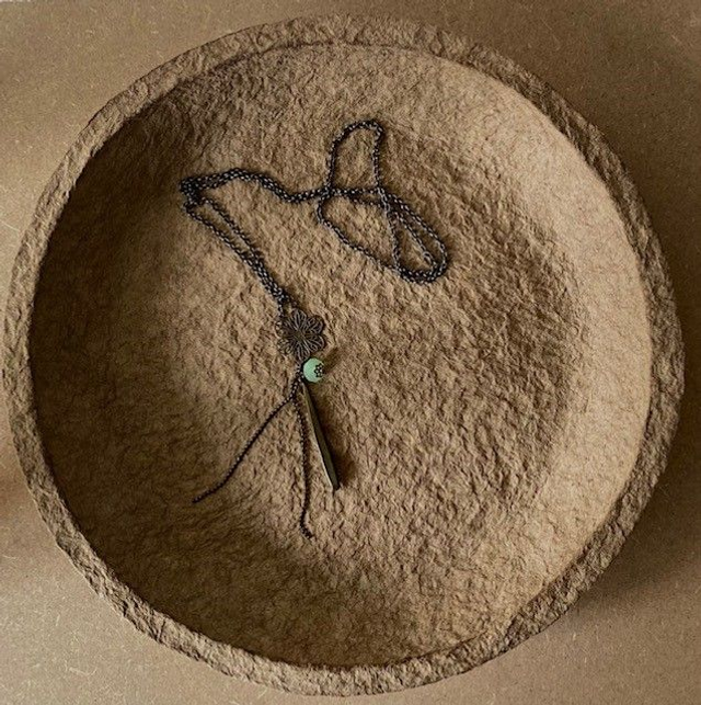 Coupelle en papier mâché marron grand modèle