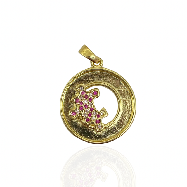 Moldura Autismo Aro Cravejada Rosa Ouro
