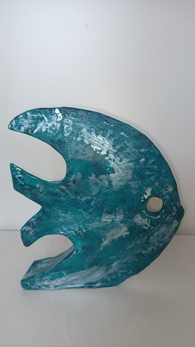 POISSON en papier mâché, fait main, décoration ou cadeau unique