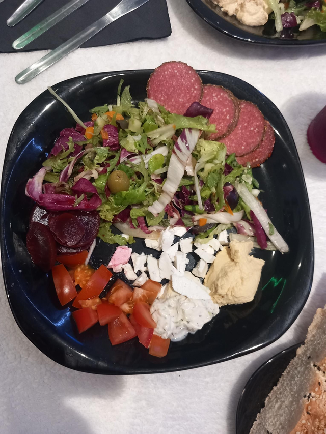 Salad with Chicken Salami