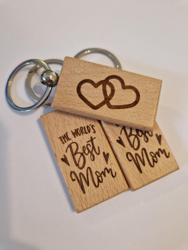 Premium Beech Best Mom Keyring