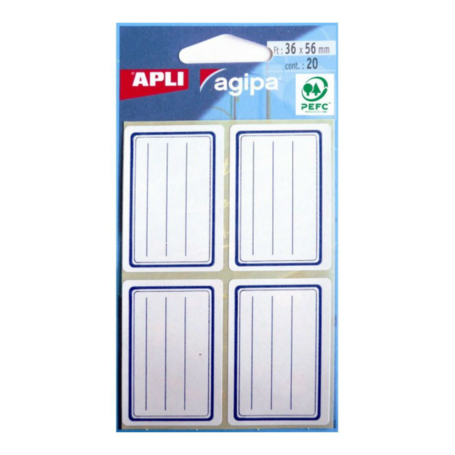 Etiquettes scolaires Lignées classiques bleu