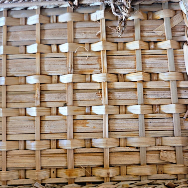 X Valise / valisette en osier tressé couleur marron clair (petit format)