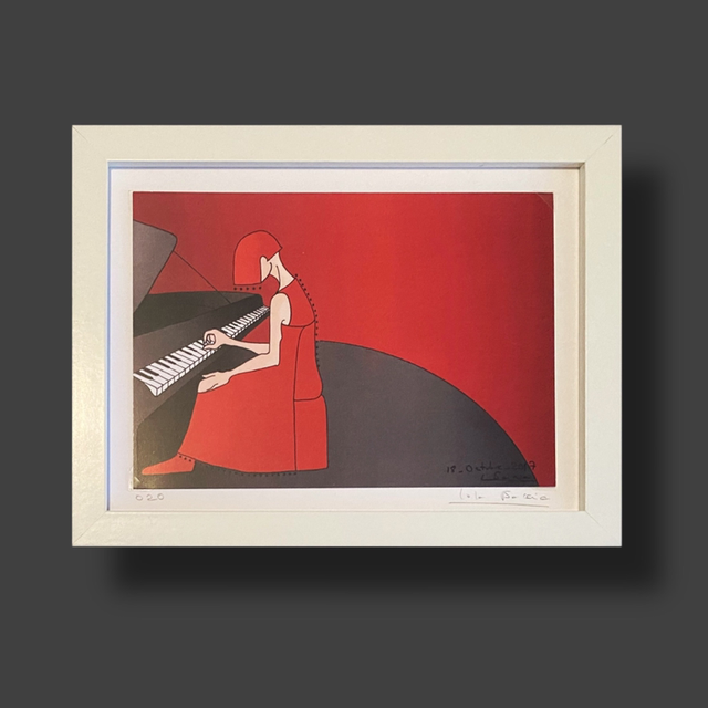 Ilustración Mujer tocando el piano 