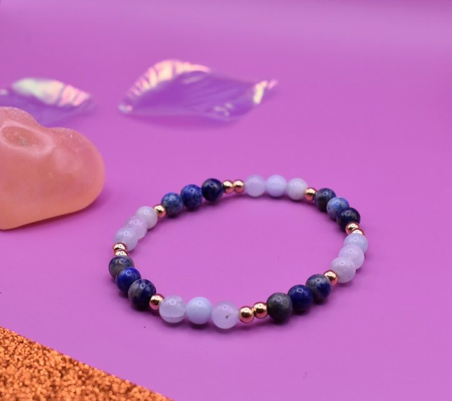 Bracelet lapis-lazuli et aigue-marine