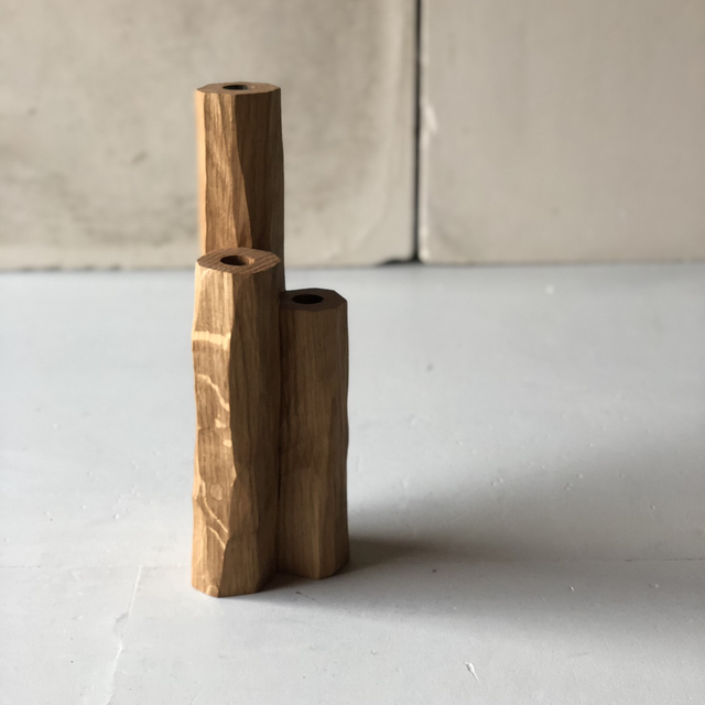 Triple soliflore en chêne 