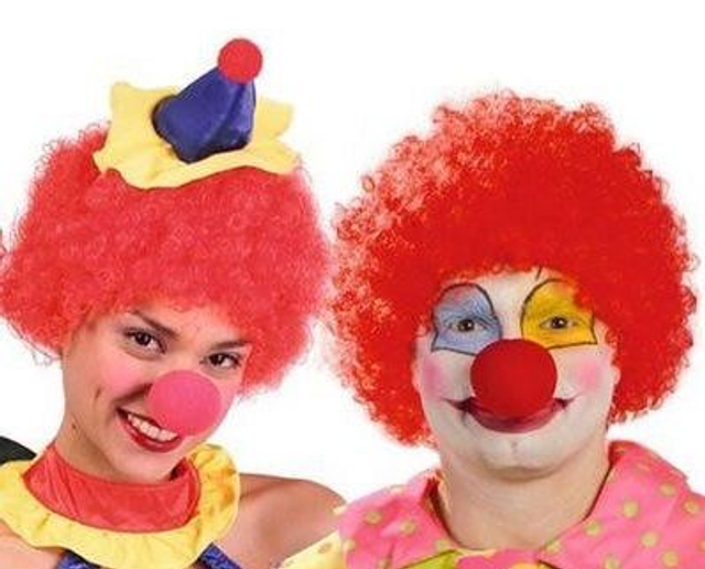 Parrucca riccia da clown rosso
