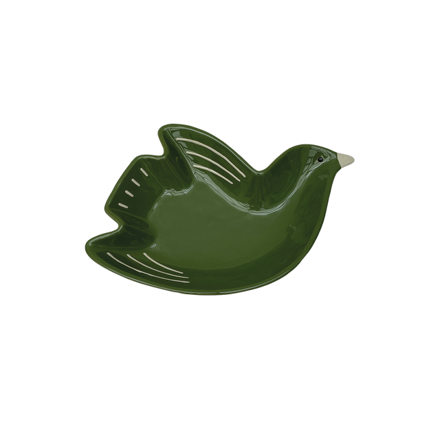 Coupelle cuicui oiseau vert foncé pm