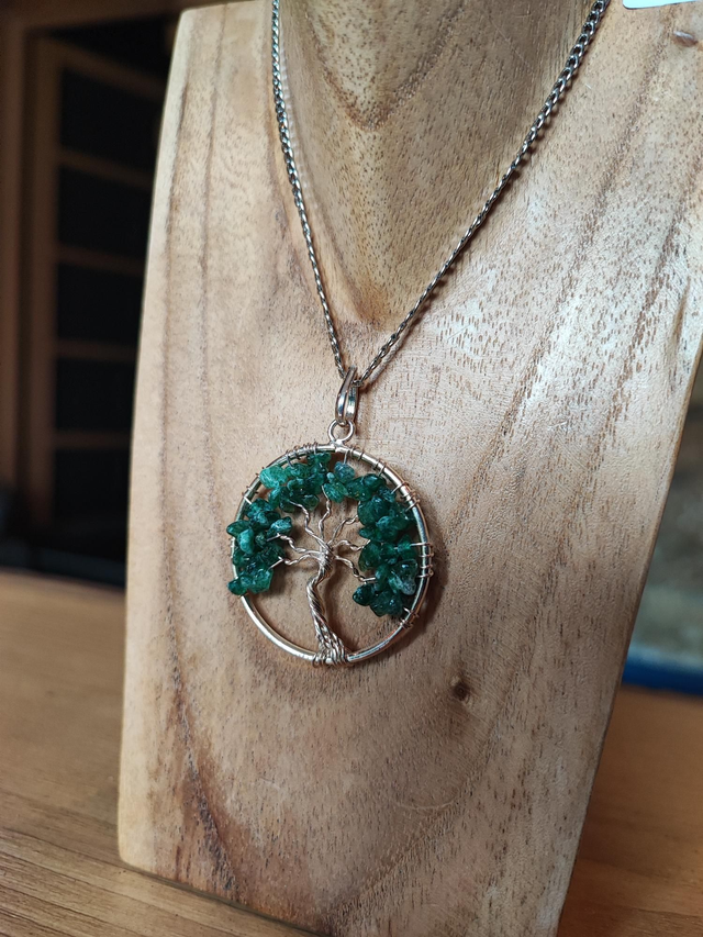 Pendentif arbre de vie Aventurine verte