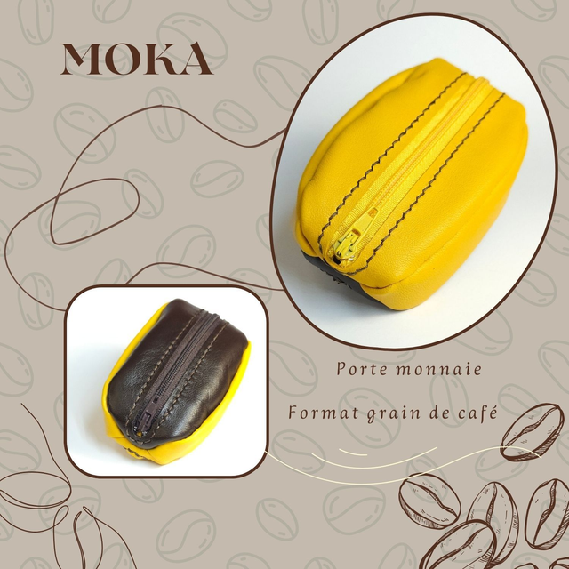 MOKA porte monnaie Grain de café - Jaune / Chocolat 