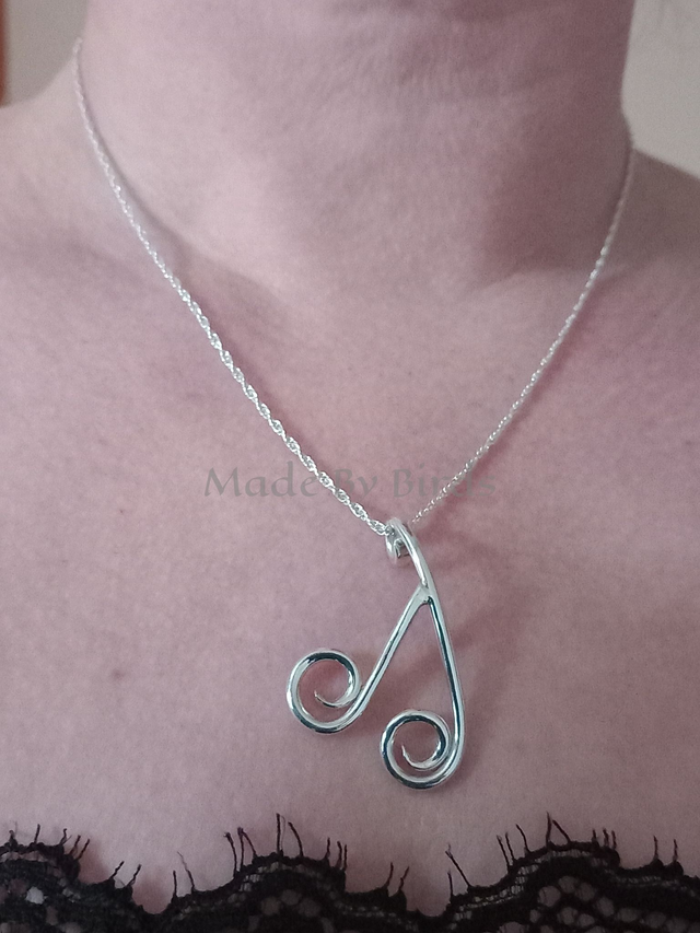 Freeform Swirls Sterling Silver Pendant Necklace