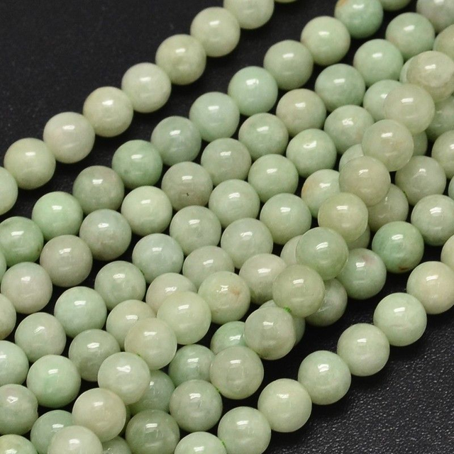 Jade de Birmanie Perles Rondes Polies - A l'unité