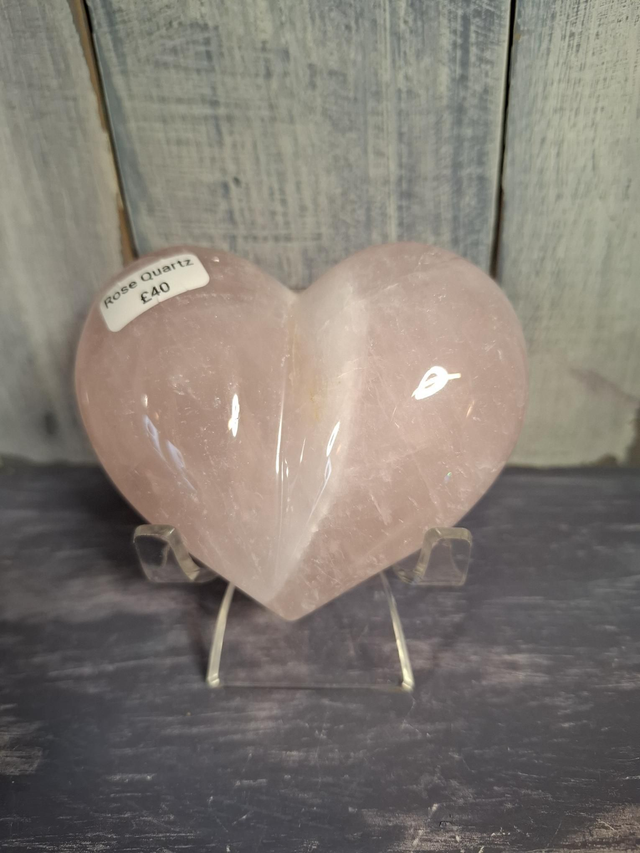 Rose Quartz Puff Heart