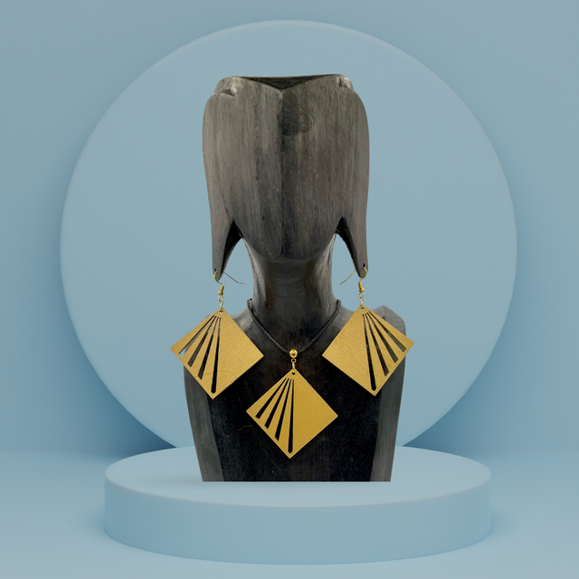 Parure SQUARE RAY Ocre doré