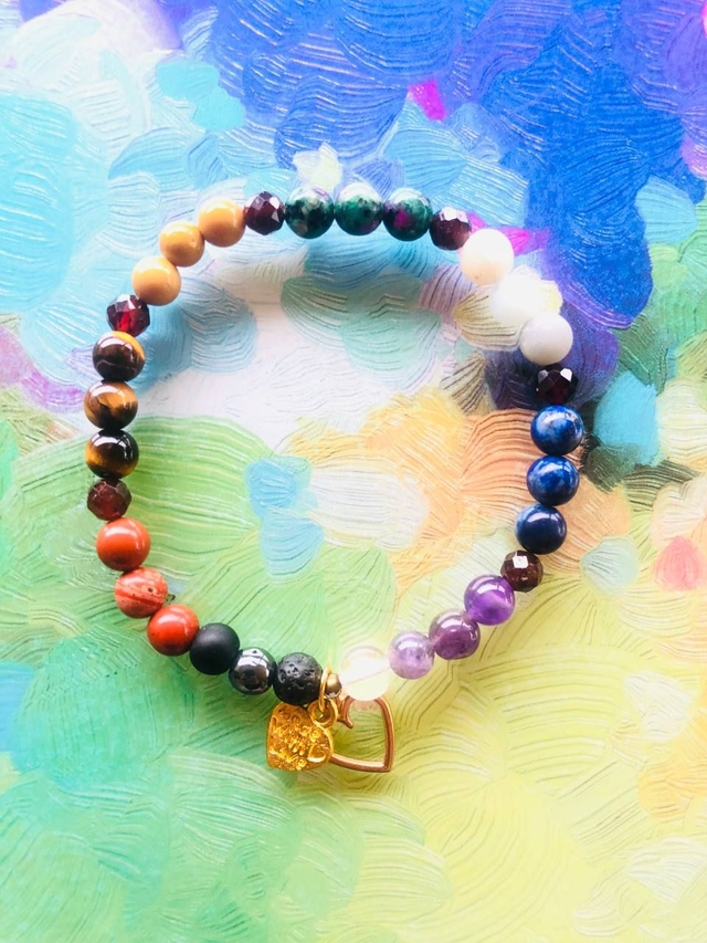 Bracelet Love Yourself 7 Chakras Arc-en-ciel