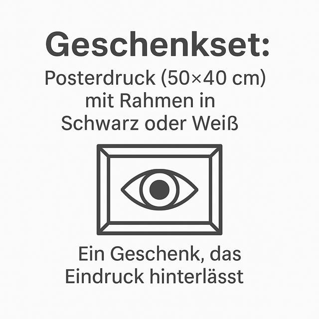 Bilderrahmen (schwarz oder weiß) + Posterdruck 40x50cm  