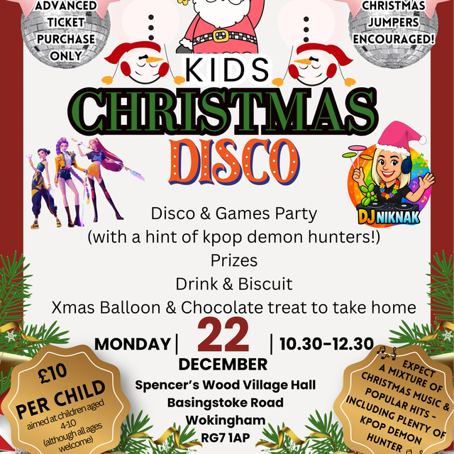 Kids XMAS party 22nd Dec 10.30am