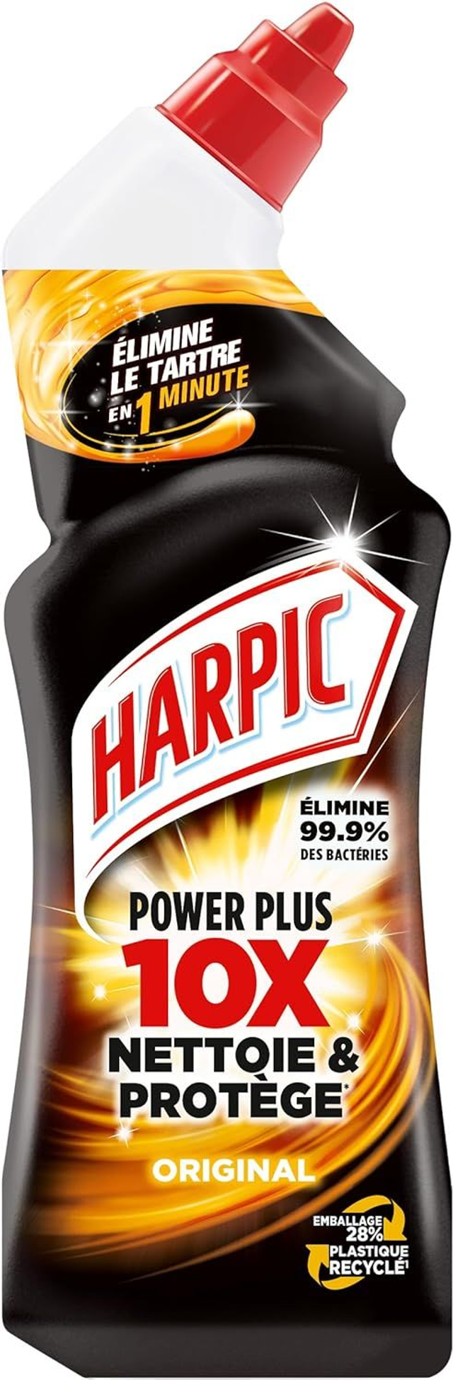 Harpic Gel WC PowerPlus Original - nettoyant wc antibactérien - efficace sans brosse 750ml
