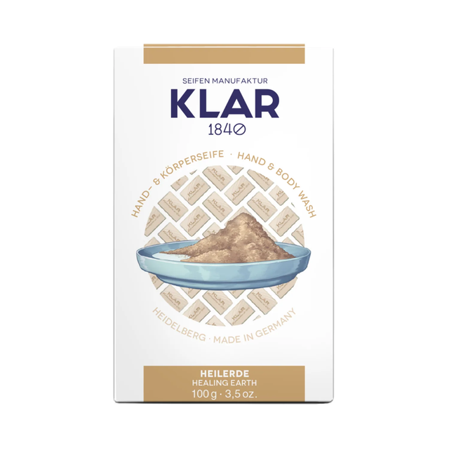 Klar Seifen - Heilerdeseife 100g, Cosmos zertifiziert, palmölfrei