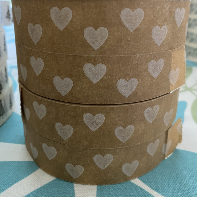 Heart paper tape (brown) 