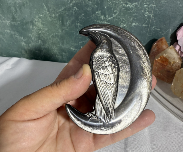 Sliver sheen obsidian raven moon
