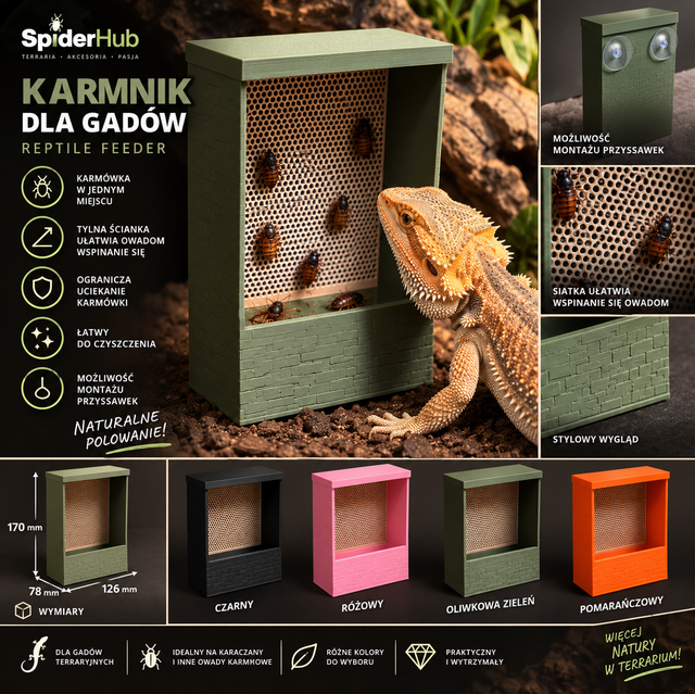 🦎 Karmnik dla gadów – Reptile Feeder Wall