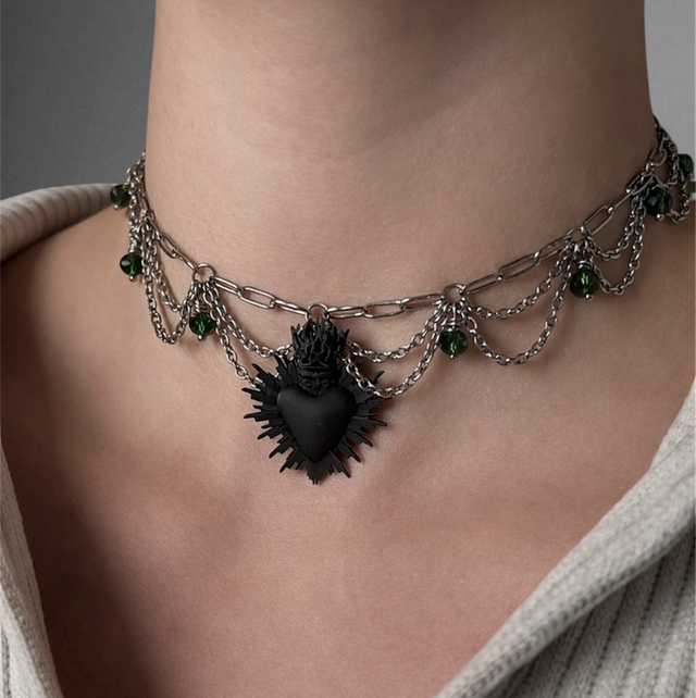 ELIZABETH - Collier Ex Voto acier inoxydable 