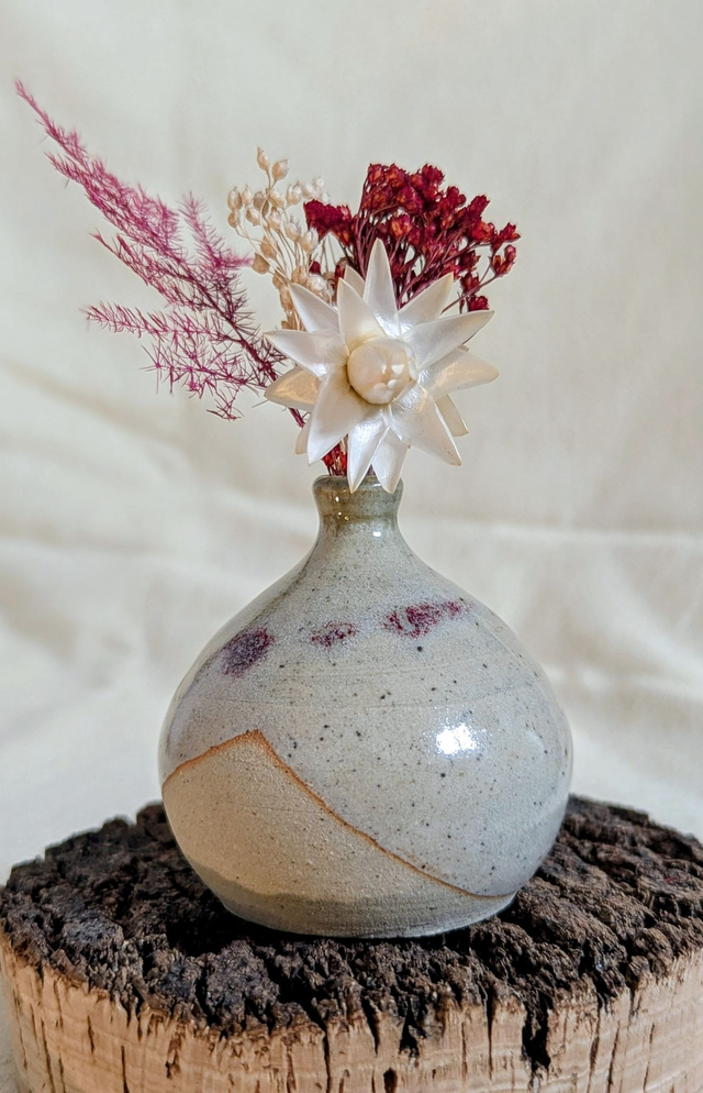 Eugénie - Composition de fleurs séchées -  vase chiné 