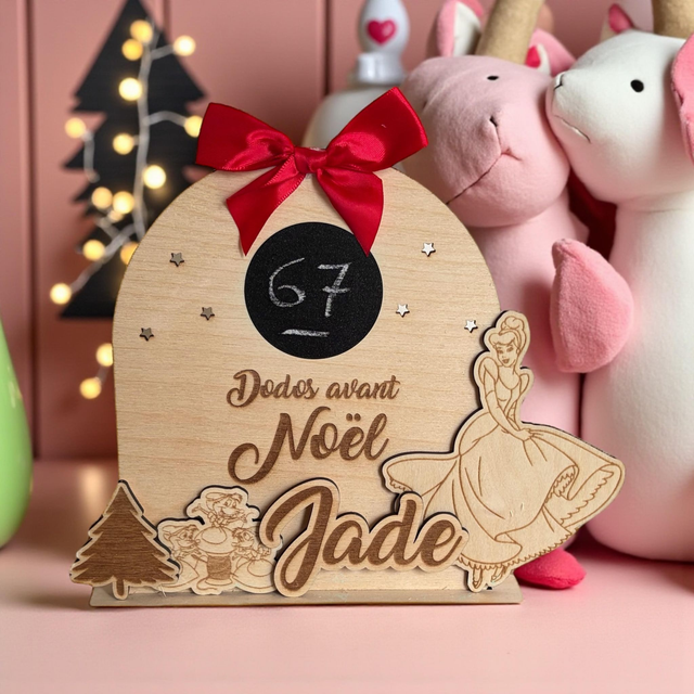 Compteur de dodo avant Noël personnalisé en bois