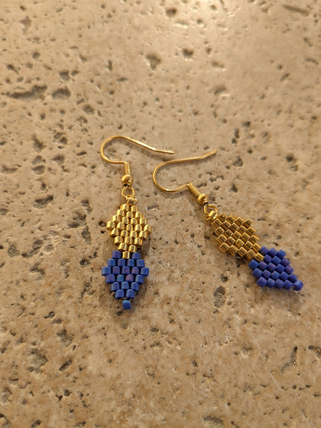 08-Boucles d&#039;oreille losange petit modèle