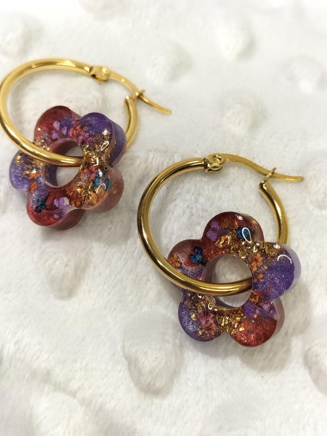 Créoles et pampilles fleurs