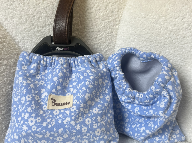 Housses élastiques de protection d’étriers - Bleu fleuri