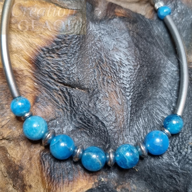 Jumelle Elegante apatite bleue 
