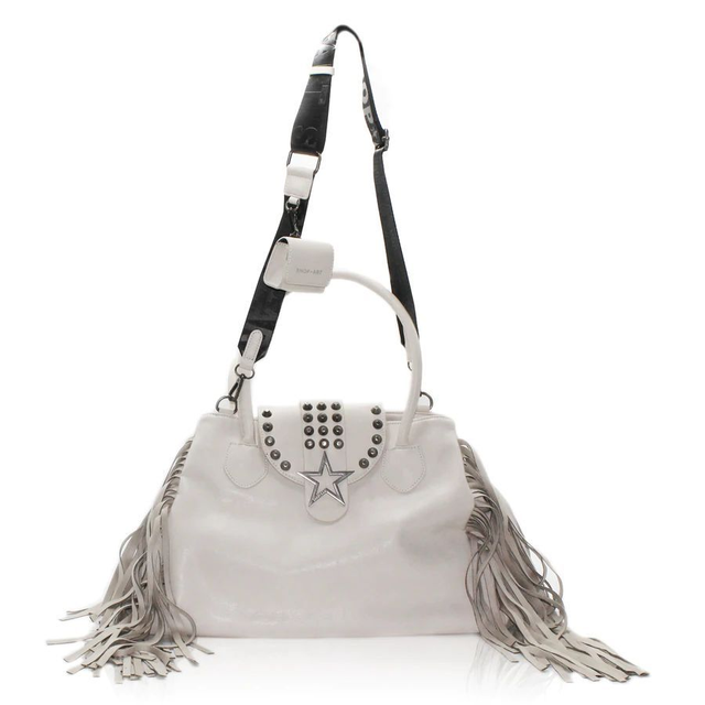 B87342I6 - SHOP ART BORSA MAXI IN ECO LEATHER VINTAGE CON BORCHIE - FRANGE E AIRPODS CASE