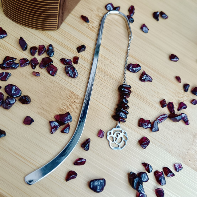 Marque page Rose Grenat